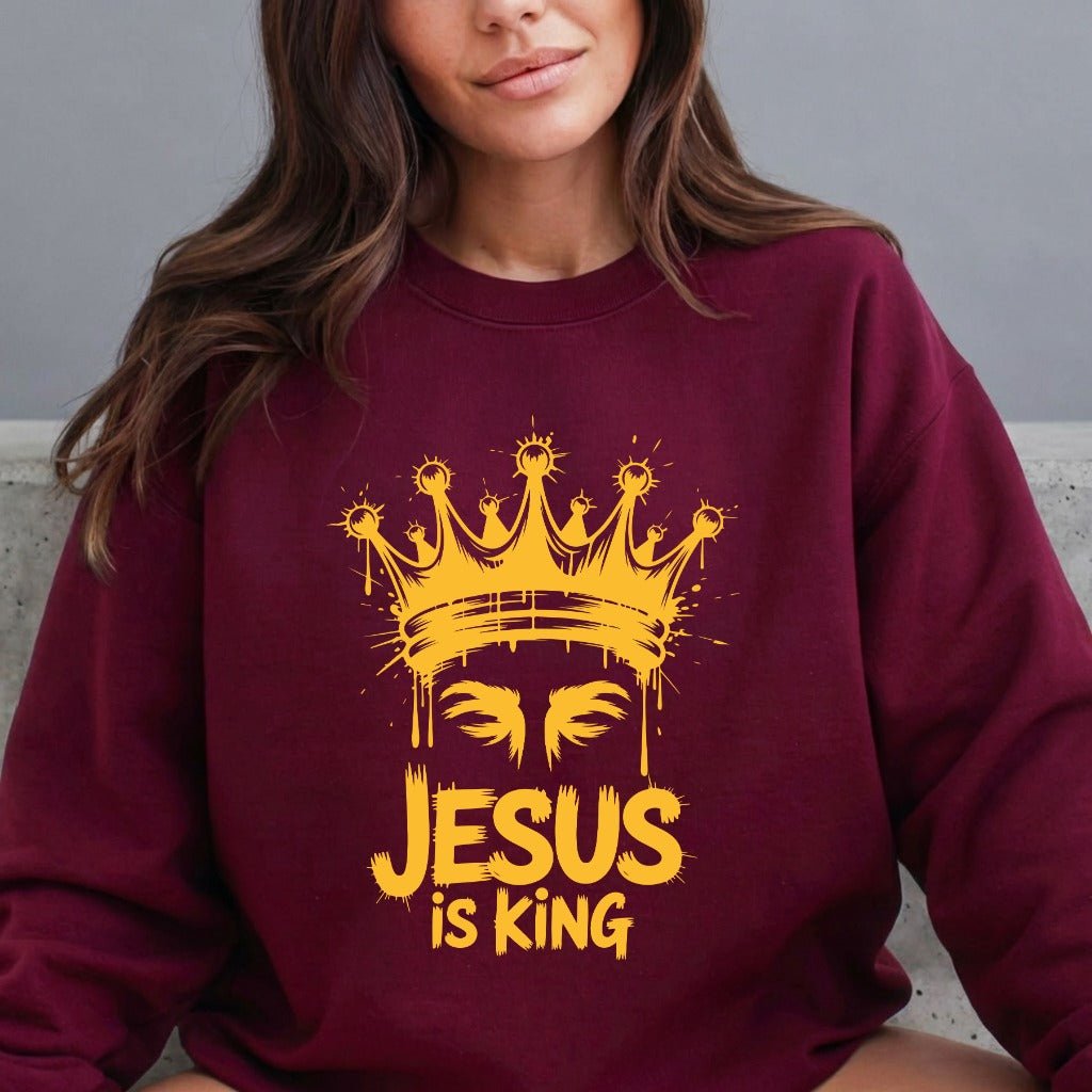 Jesus Is King | Regal Faith Worship Sweatshirt - Luckets.com