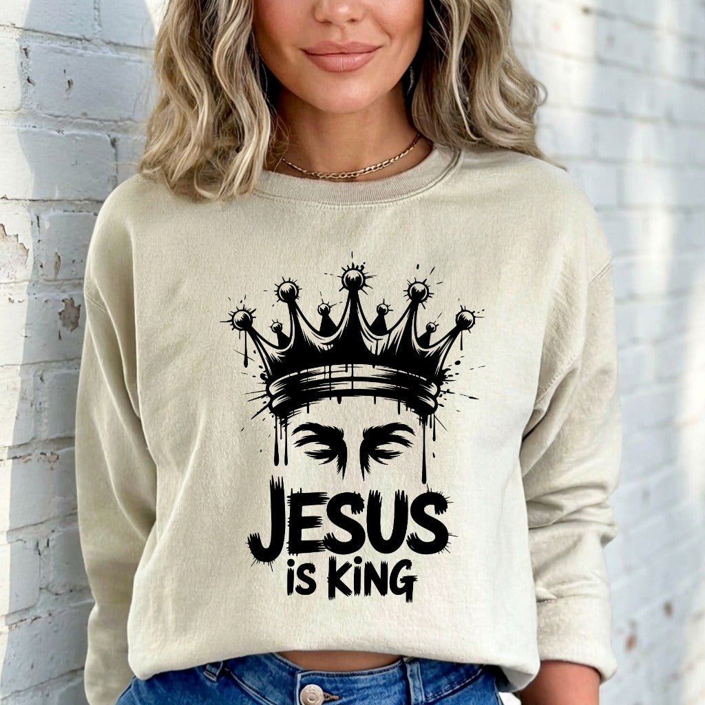 Jesus Is King | Regal Faith Worship Sweatshirt - Luckets.com