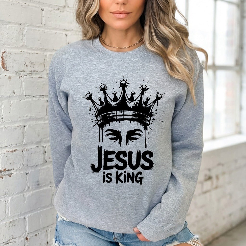 Jesus Is King | Regal Faith Worship Sweatshirt - Luckets.com