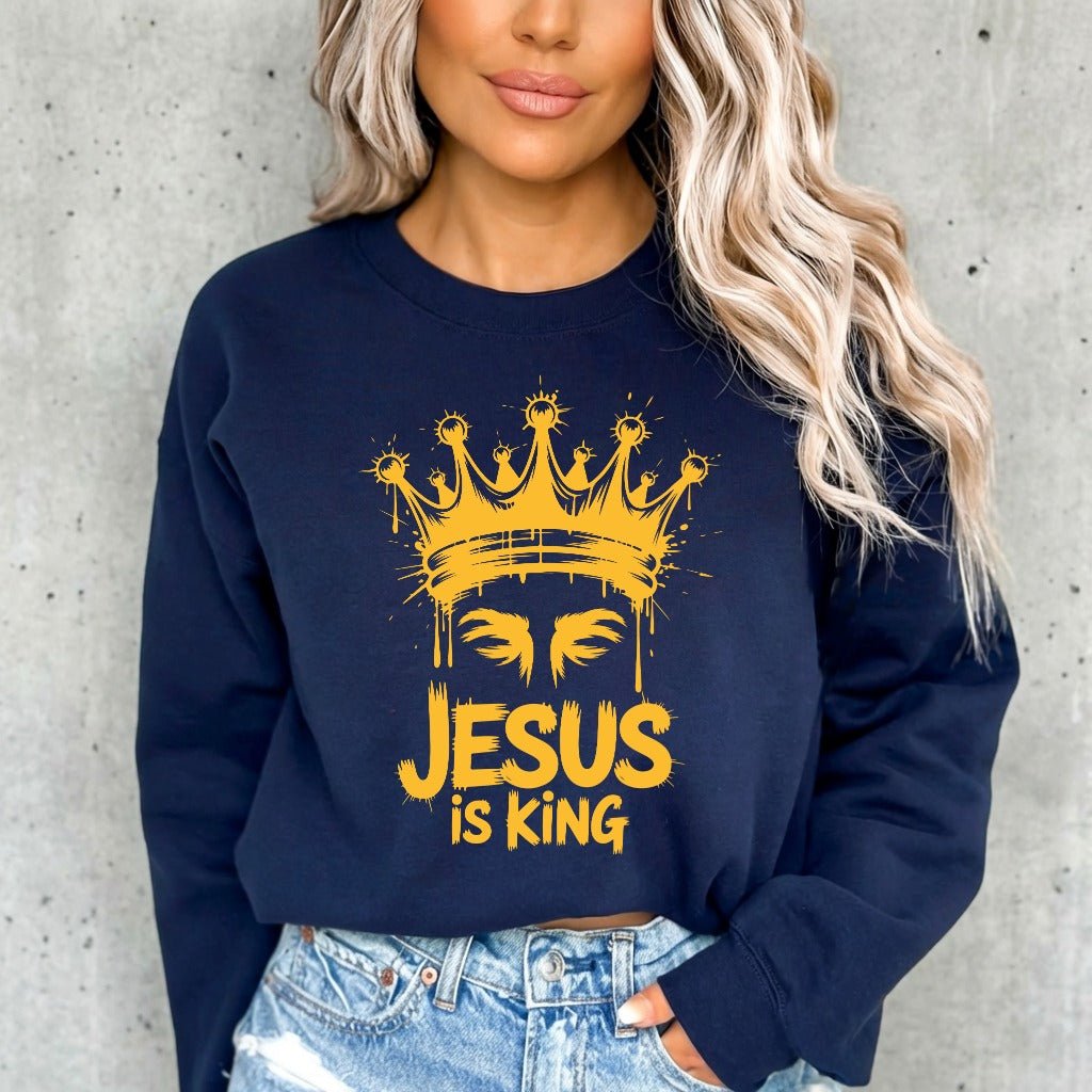 Jesus Is King | Regal Faith Worship Sweatshirt - Luckets.com