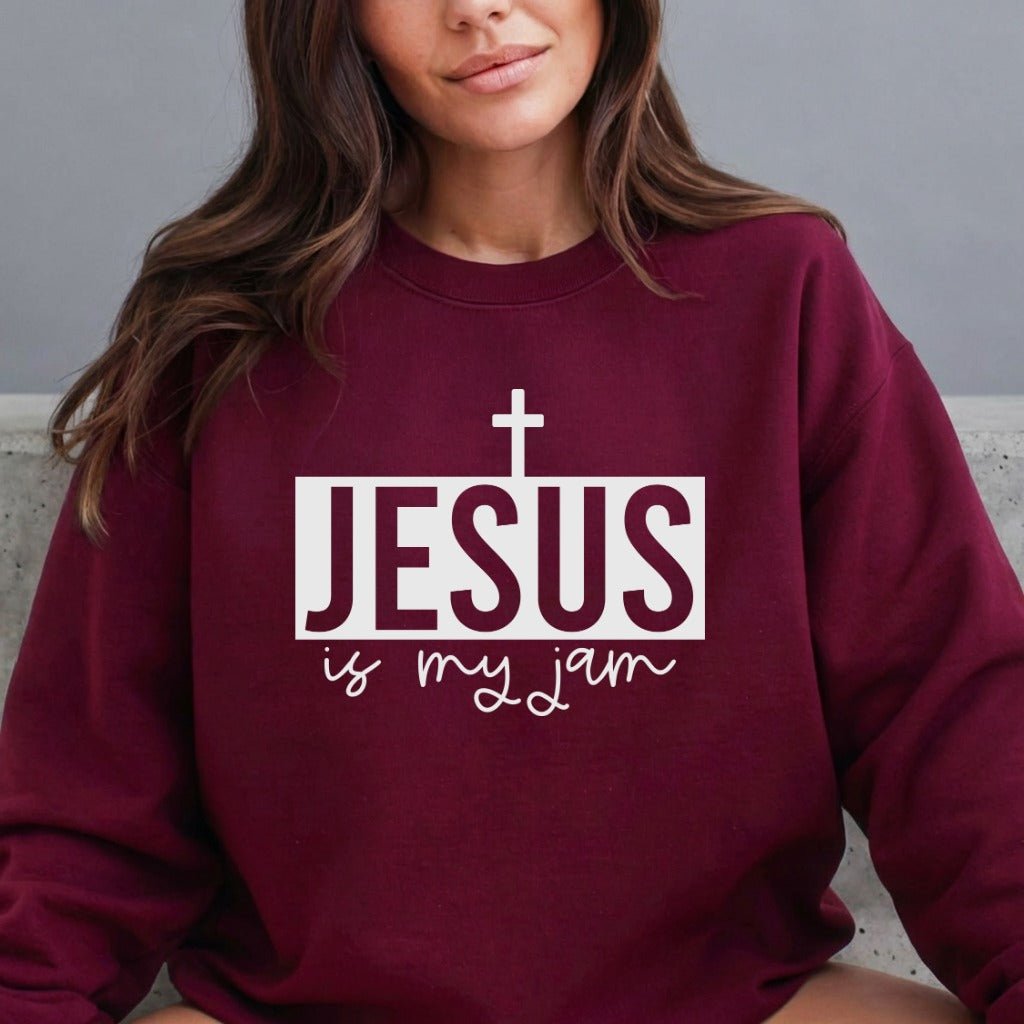 Jesus Is My Jam | Modern Faith Statement Sweatshirt - Luckets.com