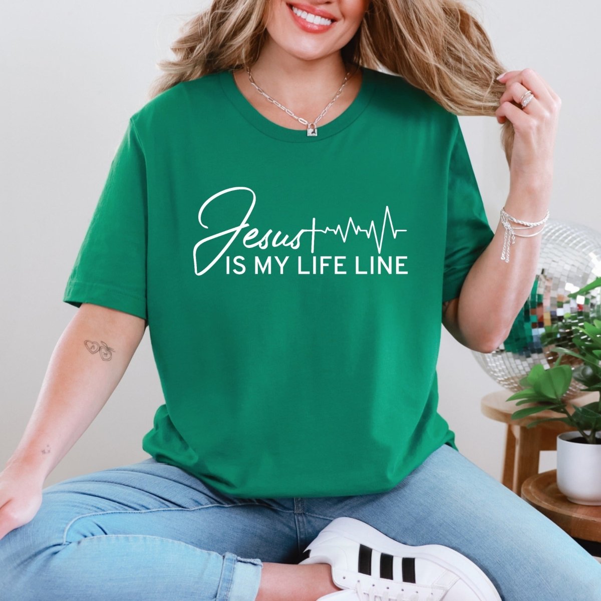 Jesus Is My Life Line | Faith & Heartbeat Tee - Luckets.com