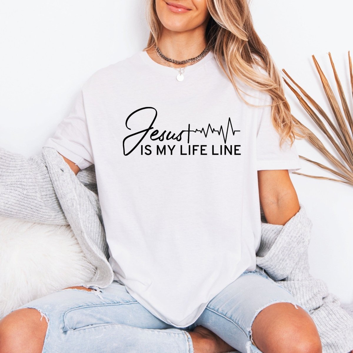 Jesus Is My Life Line | Faith & Heartbeat Tee - Luckets.com