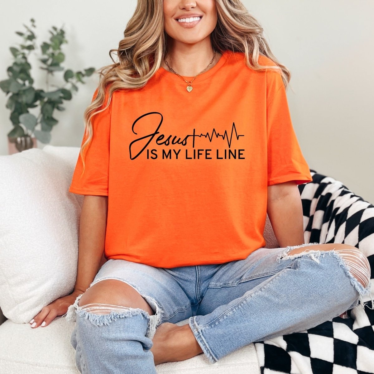Jesus Is My Life Line | Faith & Heartbeat Tee - Luckets.com