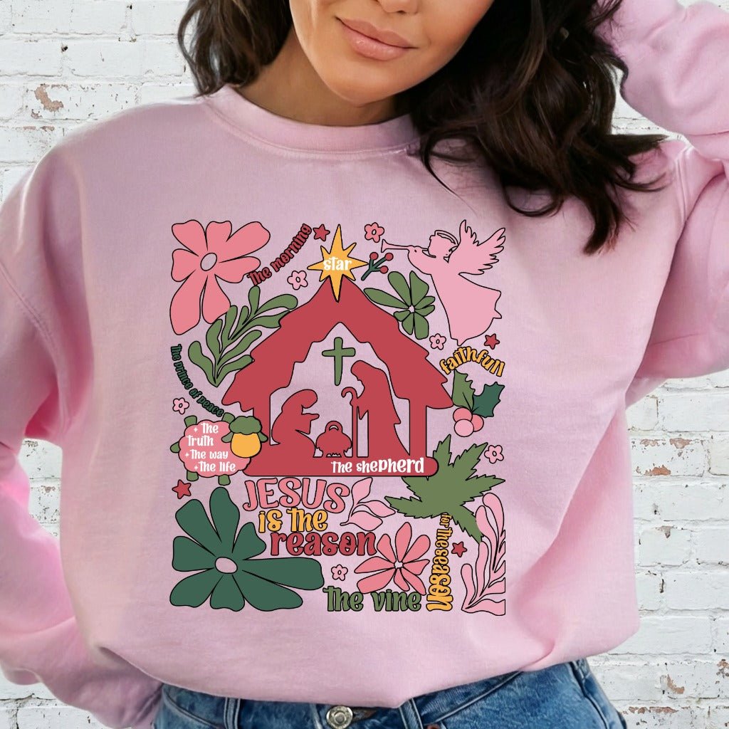 Jesus Is The Reason | Nativity Scene Sweatshirt - Luckets.com