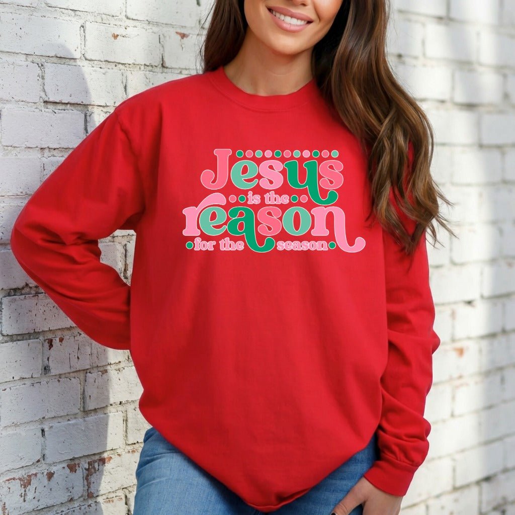 Jesus Is The Reason | Retro Christian Christmas Sweatshirt - Luckets.com