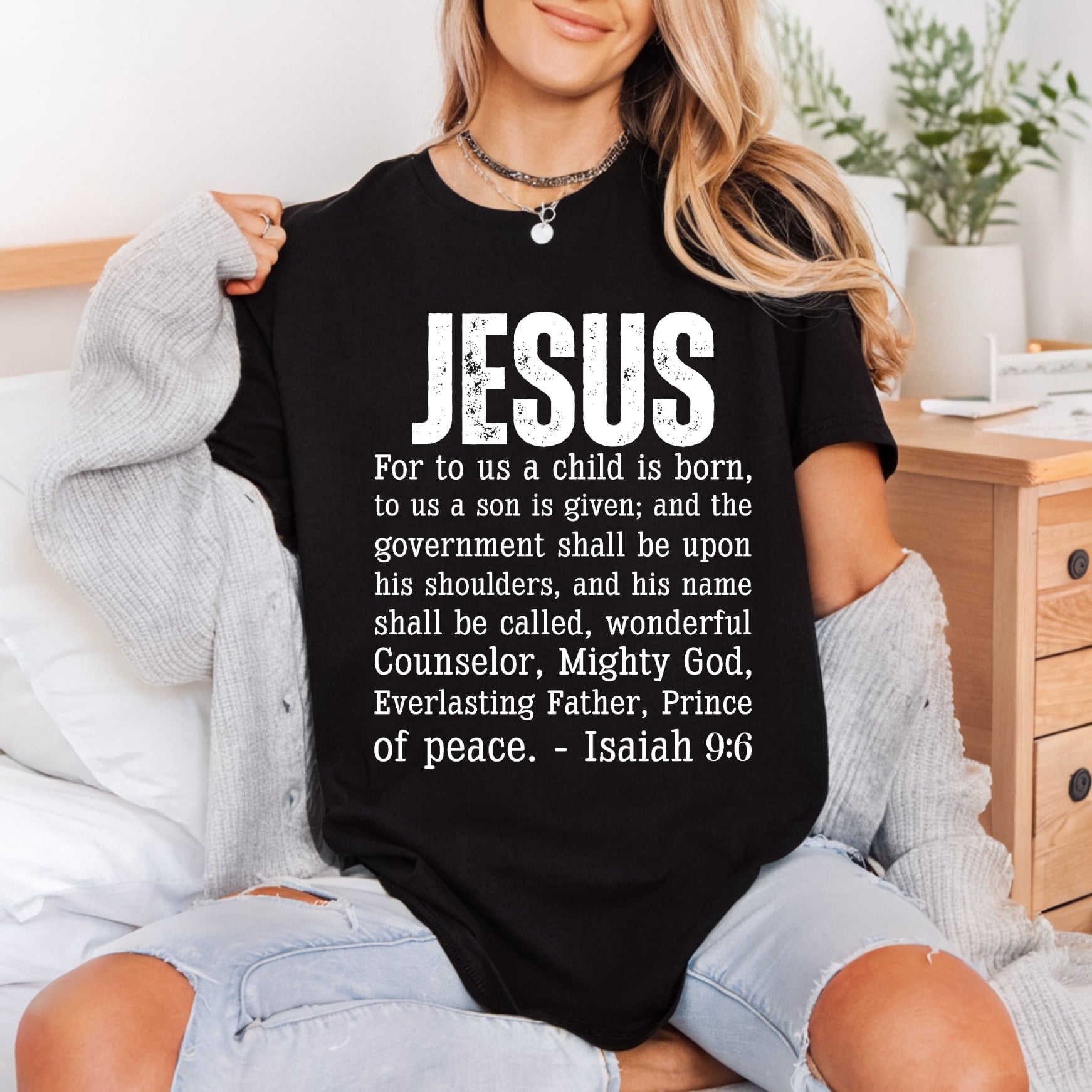 Jesus Isaiah Scripture Diy Christian Faith Ready to Press DTF Transfer for Dtf