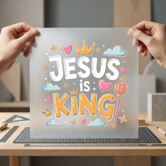 Jesus King Christian Diy Christian Faith Ready to Press DTF Transfer for Dtf