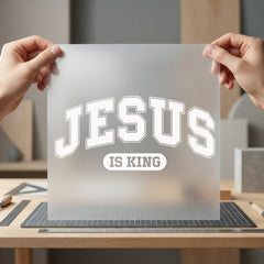 Jesus King Collegiate Diy Christian Faith Ready to Press DTF Transfer for Dtf