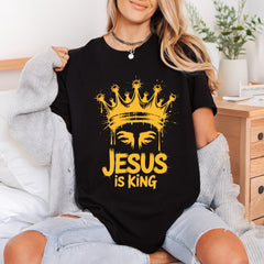 Jesus King Crown Faith-inspired Christian Faith Ready to Press DTF Transfer for Dtf