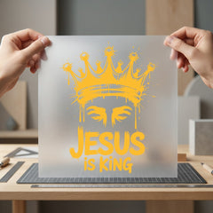 Jesus King Crown Faith-inspired Christian Faith Ready to Press DTF Transfer for Dtf