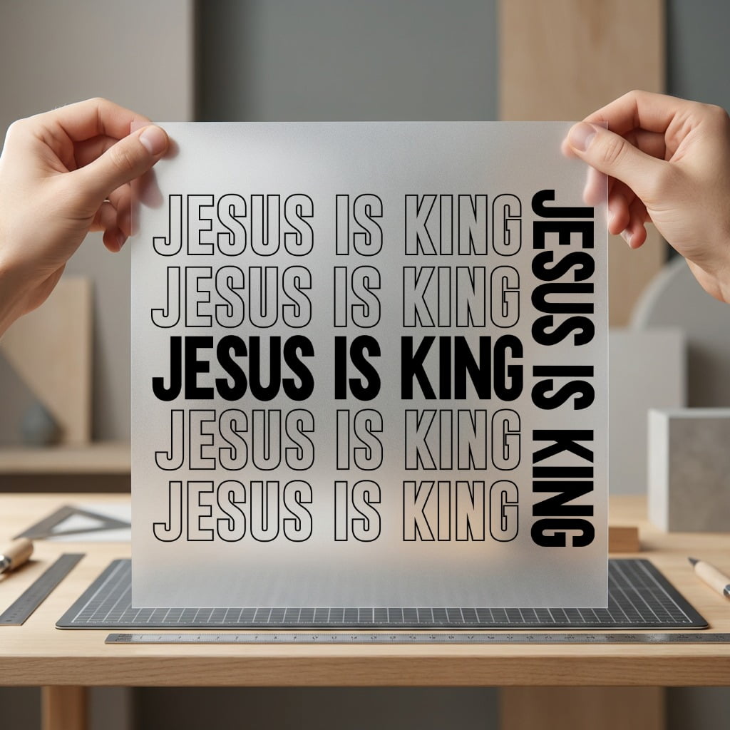Jesus King Text Modern Christian Faith Ready to Press DTF Transfer for Dtf
