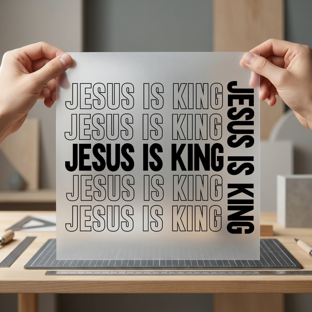 Jesus King Text Modern Christian Faith Ready to Press DTF Transfer for Dtf