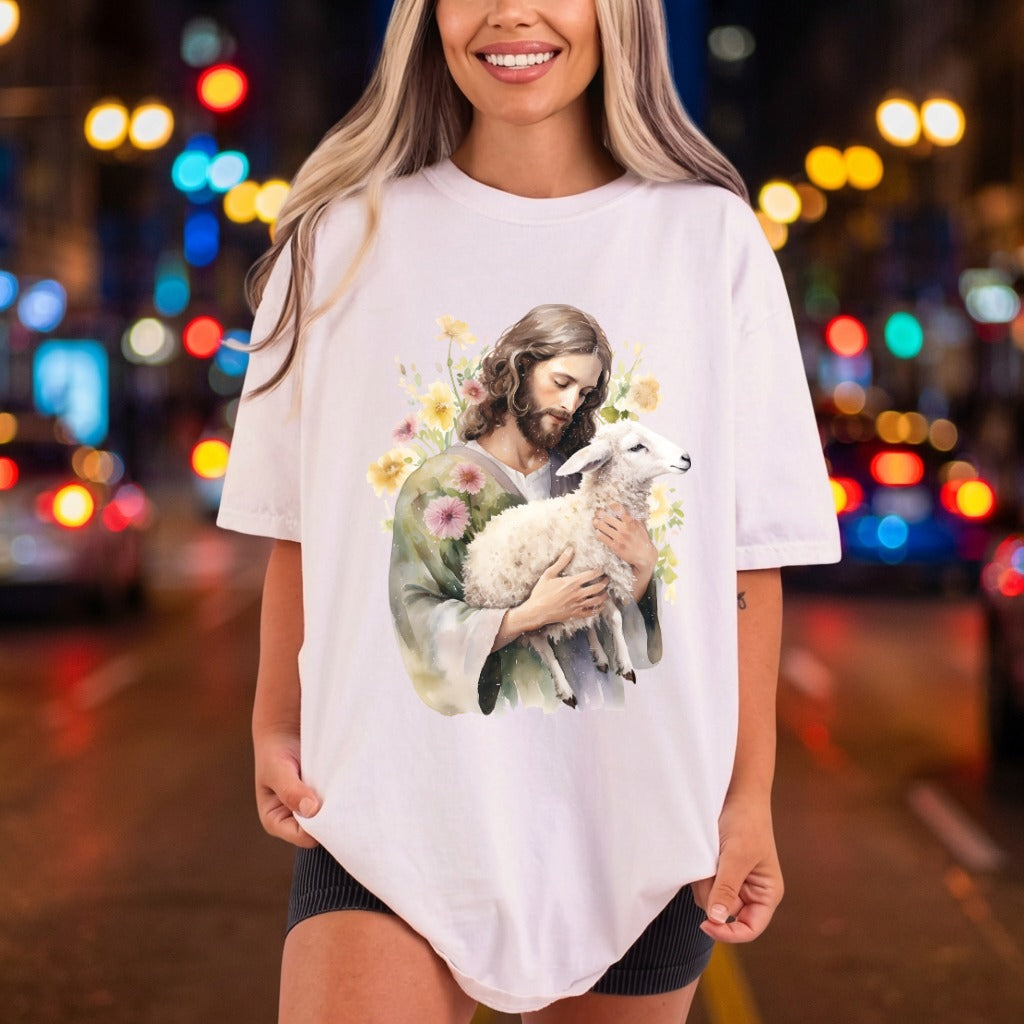 Jesus Lamb Watercolor Faith Christian Faith Ready to Press DTF Transfer for Dtf