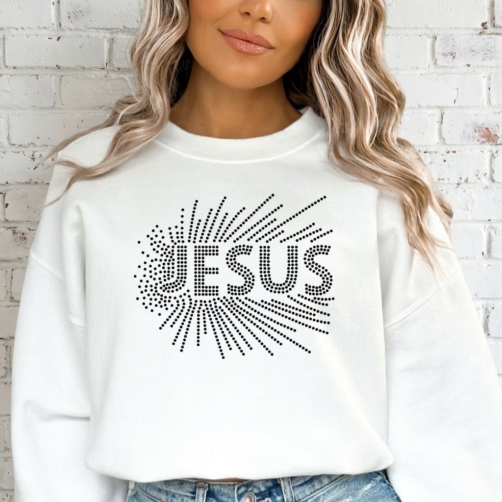 JESUS Light Burst | Radiant Faith Sweatshirt - Luckets.com