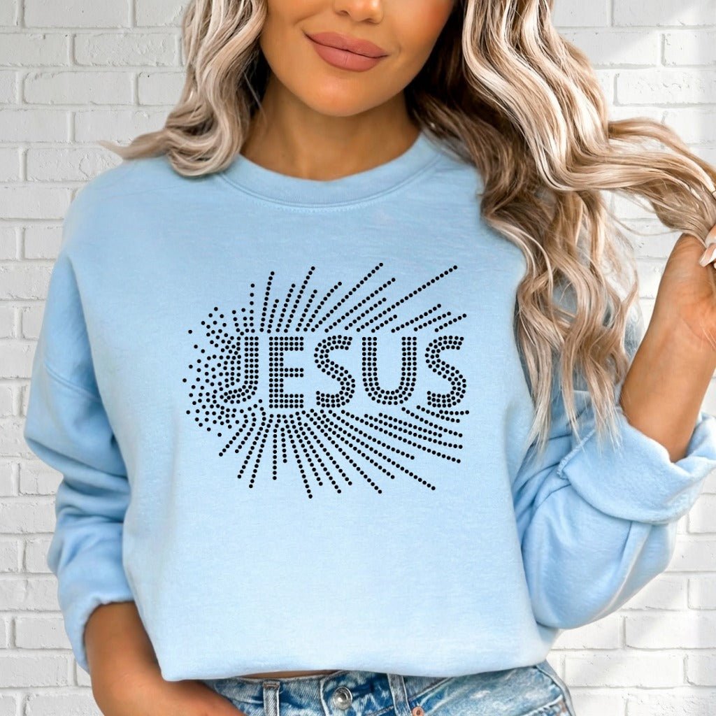 JESUS Light Burst | Radiant Faith Sweatshirt - Luckets.com