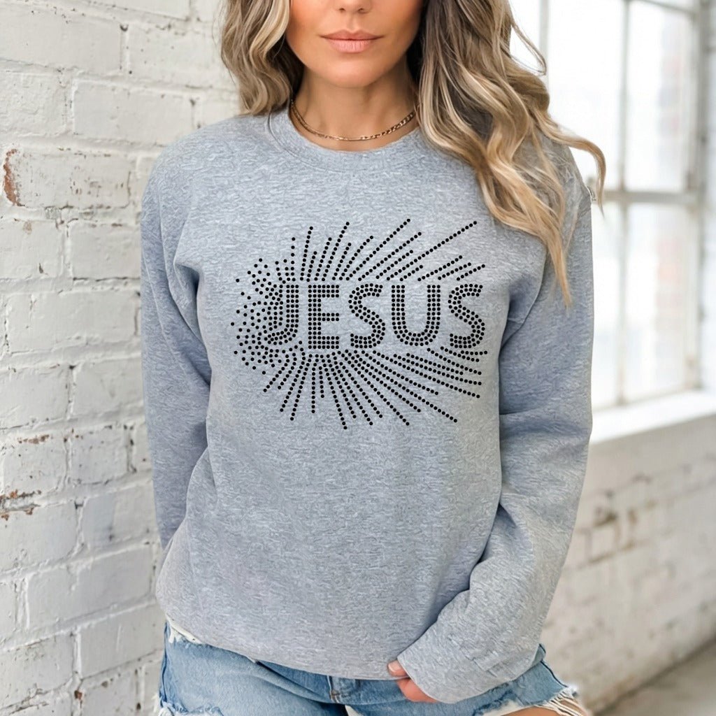 JESUS Light Burst | Radiant Faith Sweatshirt - Luckets.com