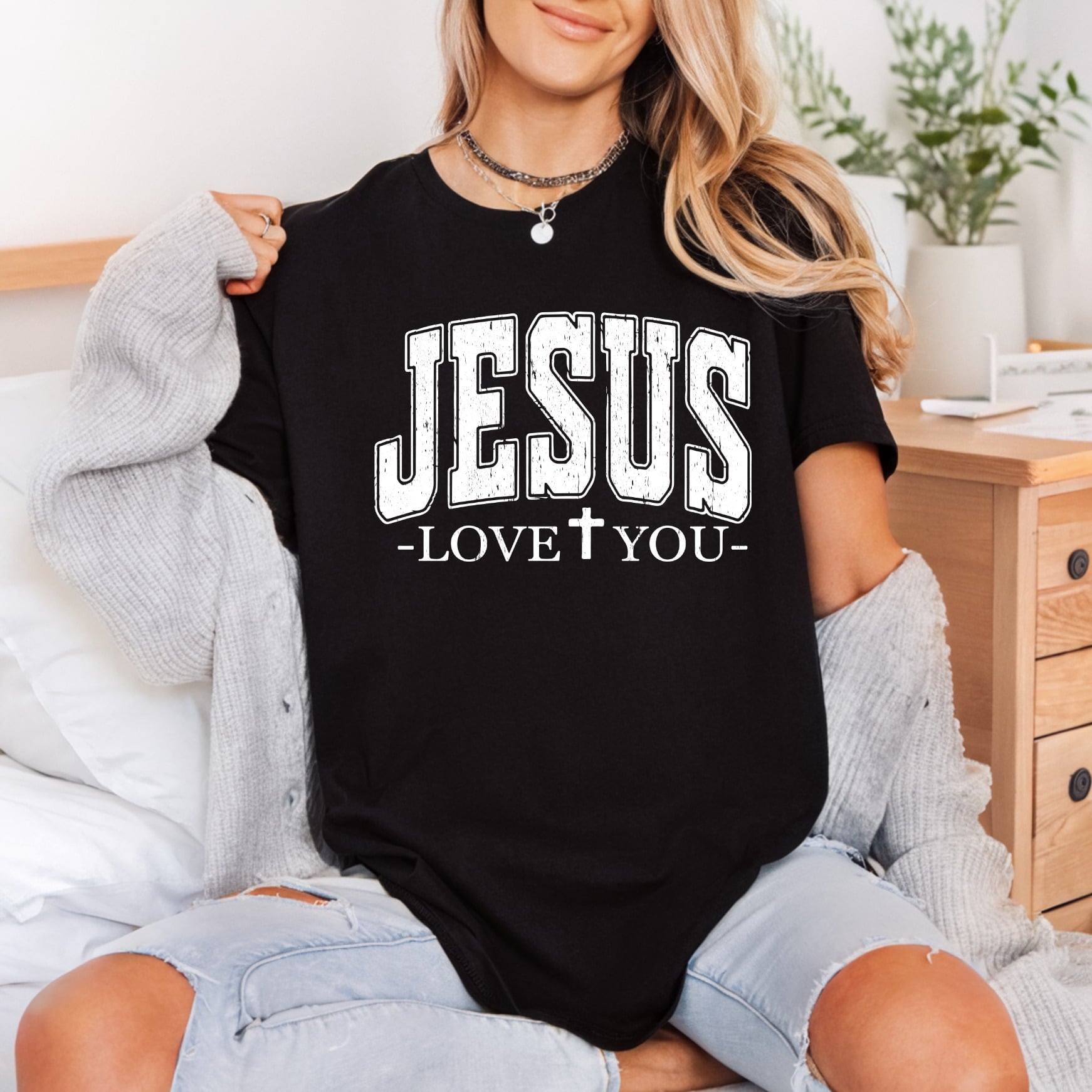 Jesus Love You Text Christian Faith Ready to Press DTF Transfer for Dtf