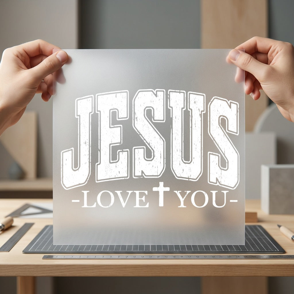 Jesus Love You Text Christian Faith Ready to Press DTF Transfer for Dtf