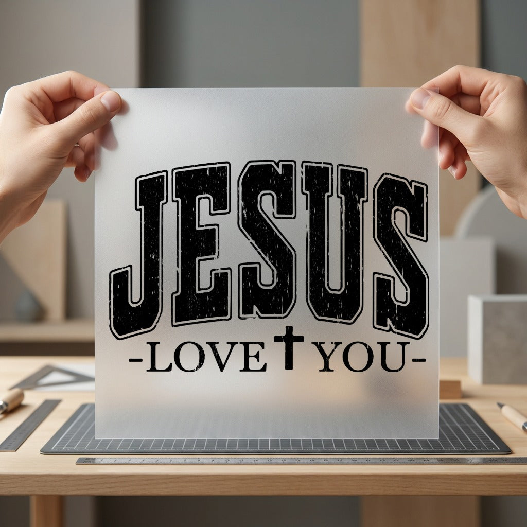 Jesus Love You Text Christian Faith Ready to Press DTF Transfer for Dtf