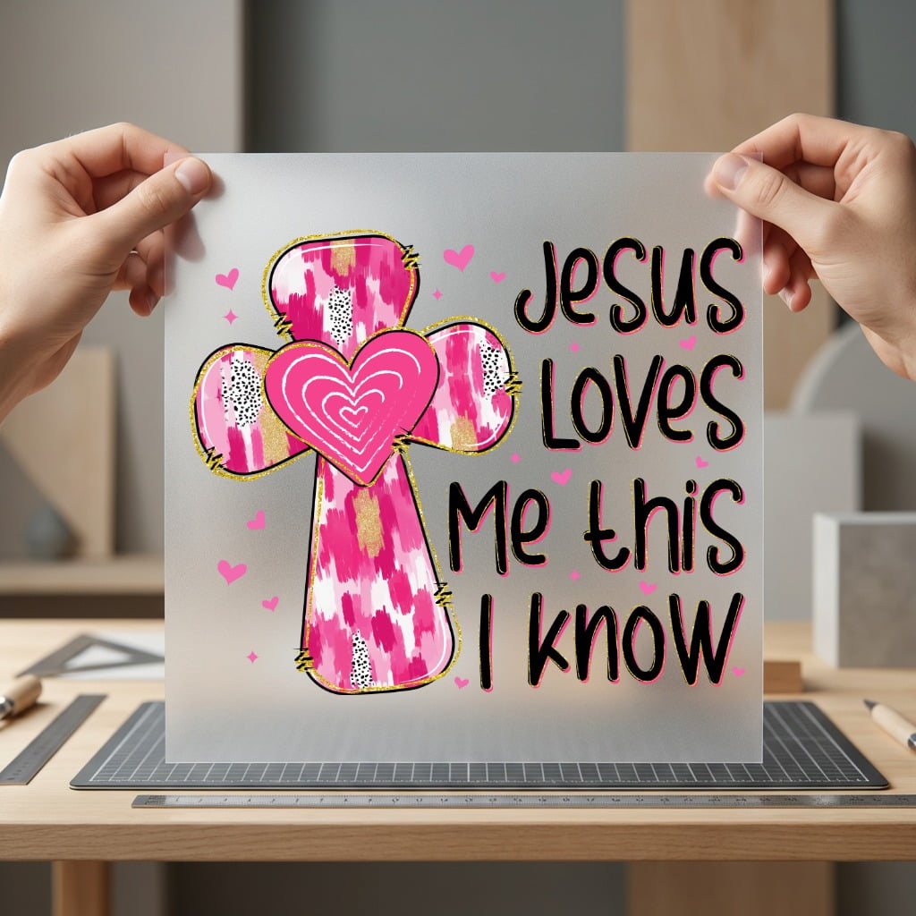 Jesus Loves Know Faith-based Christian Faith Ready to Press DTF Transfer for Dtf