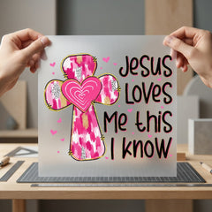 Jesus Loves Know Faith-based Christian Faith Ready to Press DTF Transfer for Dtf