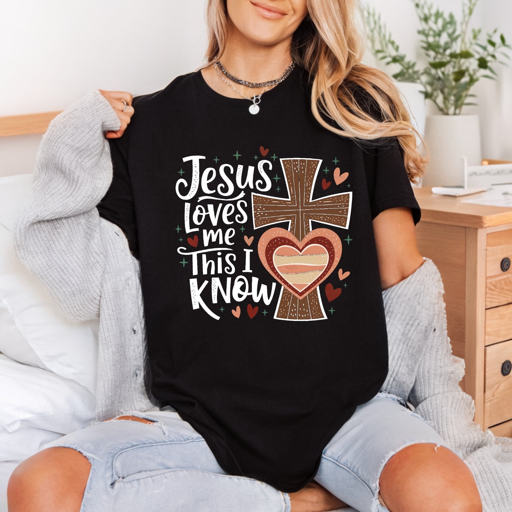 Jesus Loves Know Retro Christian Faith Ready to Press DTF Transfer for Dtf