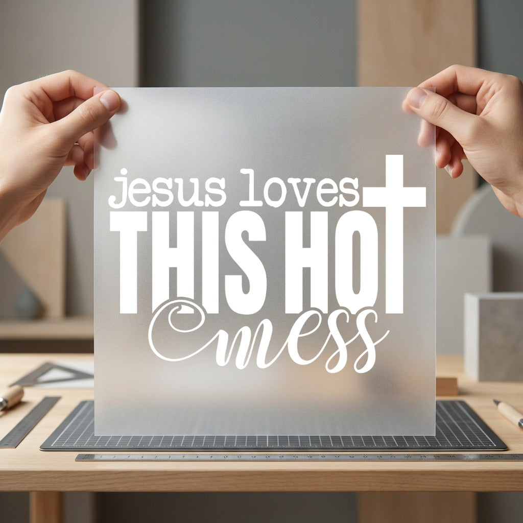 Jesus Loves Not Mess Christian Faith Ready to Press DTF Transfer for Dtf