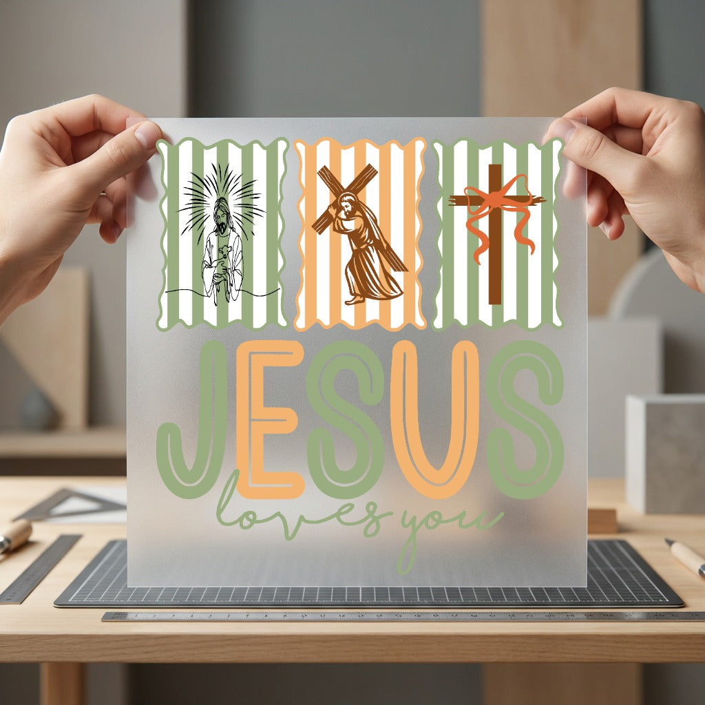 Jesus Loves You Christian Christian Faith Ready to Press DTF Transfer for Dtf