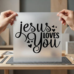 Jesus Loves You Hearts Christian Faith Ready to Press DTF Transfer for Dtf