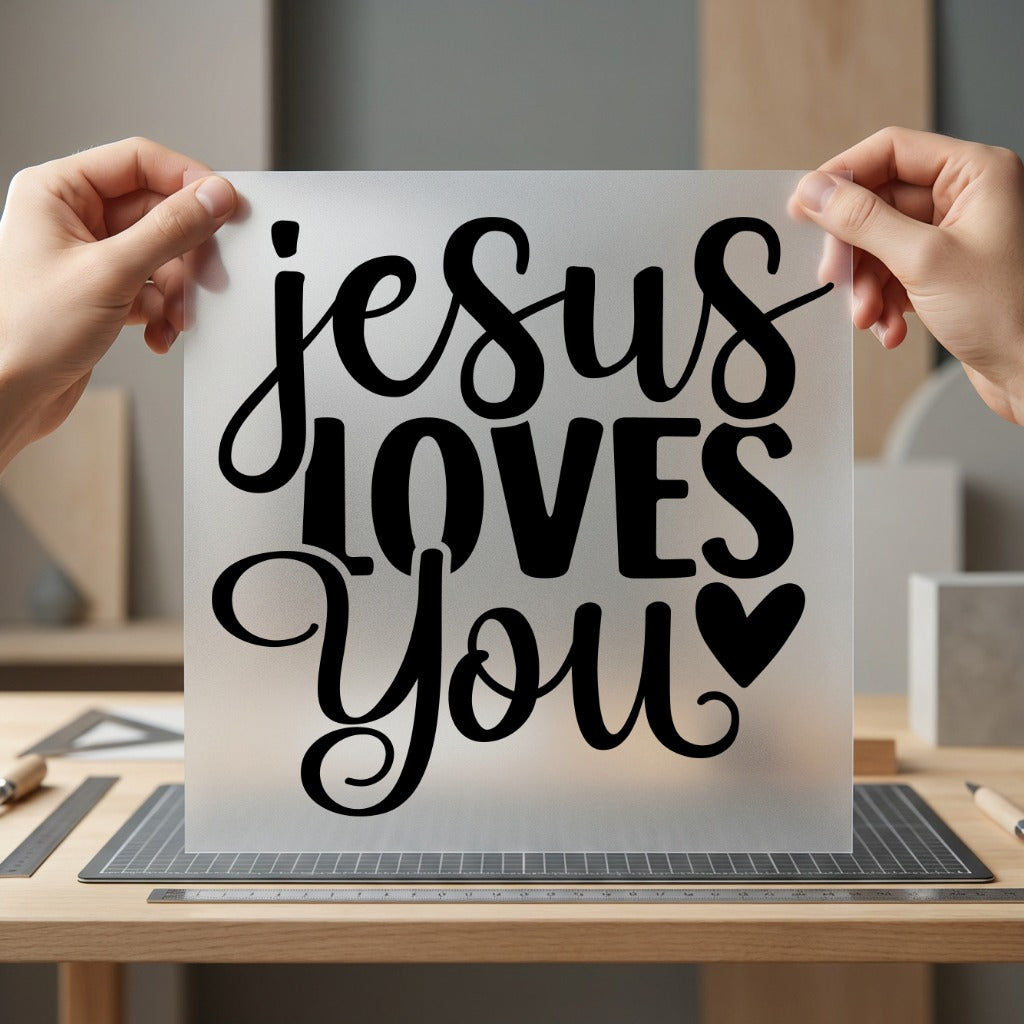 Jesus Loves You Script Christian Faith Ready to Press DTF Transfer for Dtf