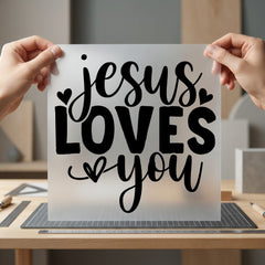 Jesus Loves You Script Christian Faith Ready to Press DTF Transfer for Dtf