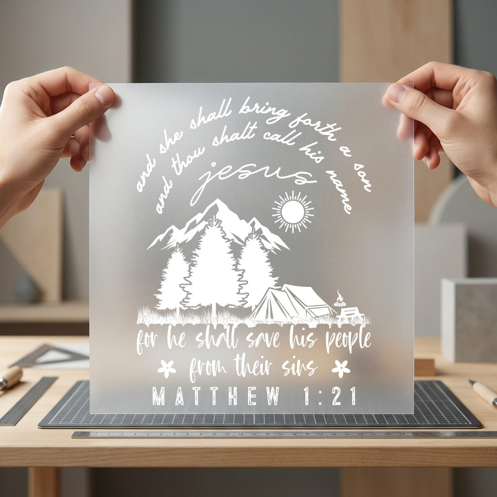 Jesus Matthew Scripture Mountains Christian Faith Ready to Press DTF Transfer for Dtf