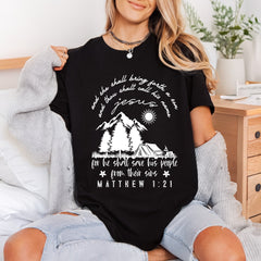 Jesus Matthew Scripture Mountains Christian Faith Ready to Press DTF Transfer for Dtf