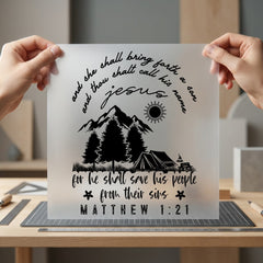 Jesus Matthew Scripture Mountains Christian Faith Ready to Press DTF Transfer for Dtf