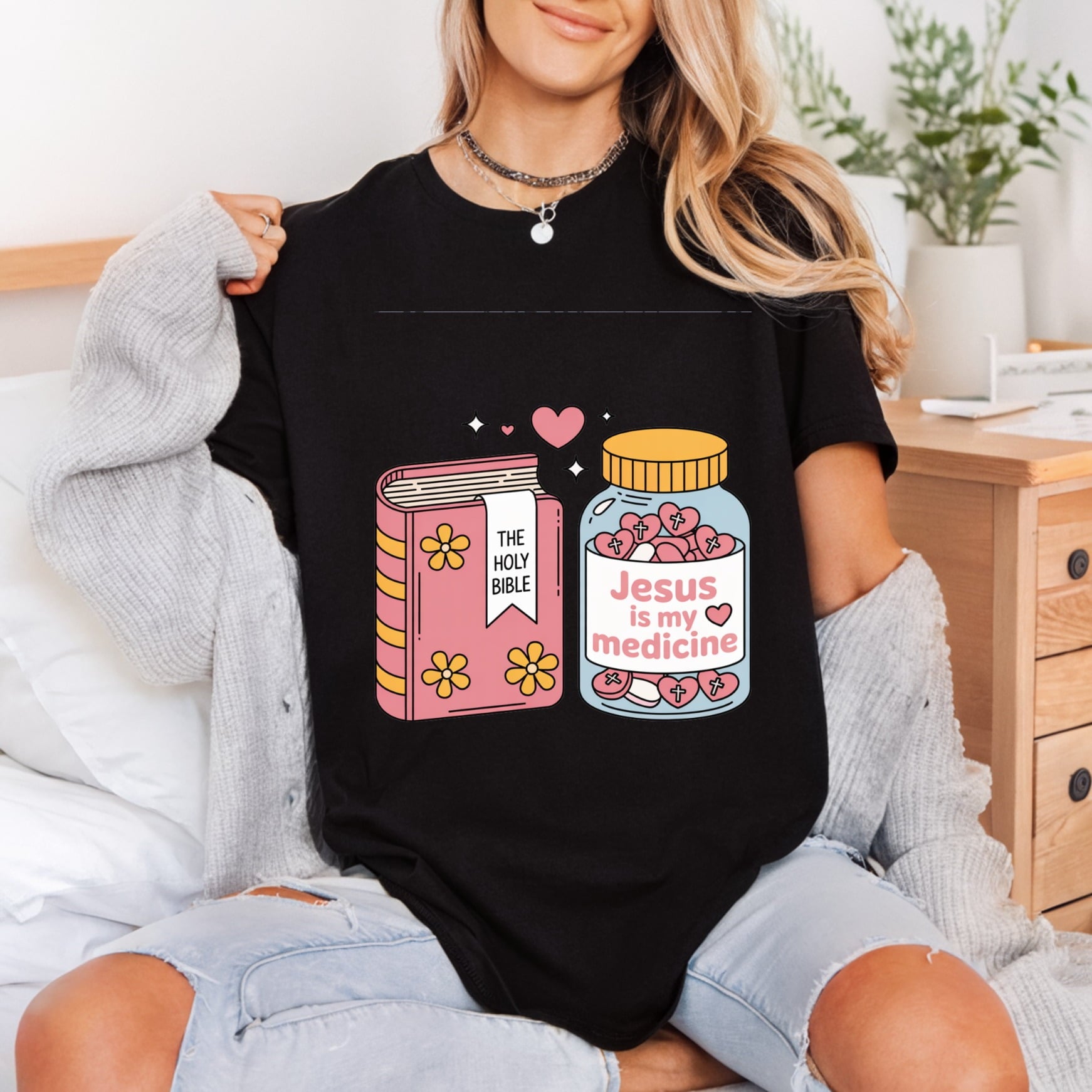 Jesus Medicine Holy Bible Christian Faith Ready to Press DTF Transfer for Dtf