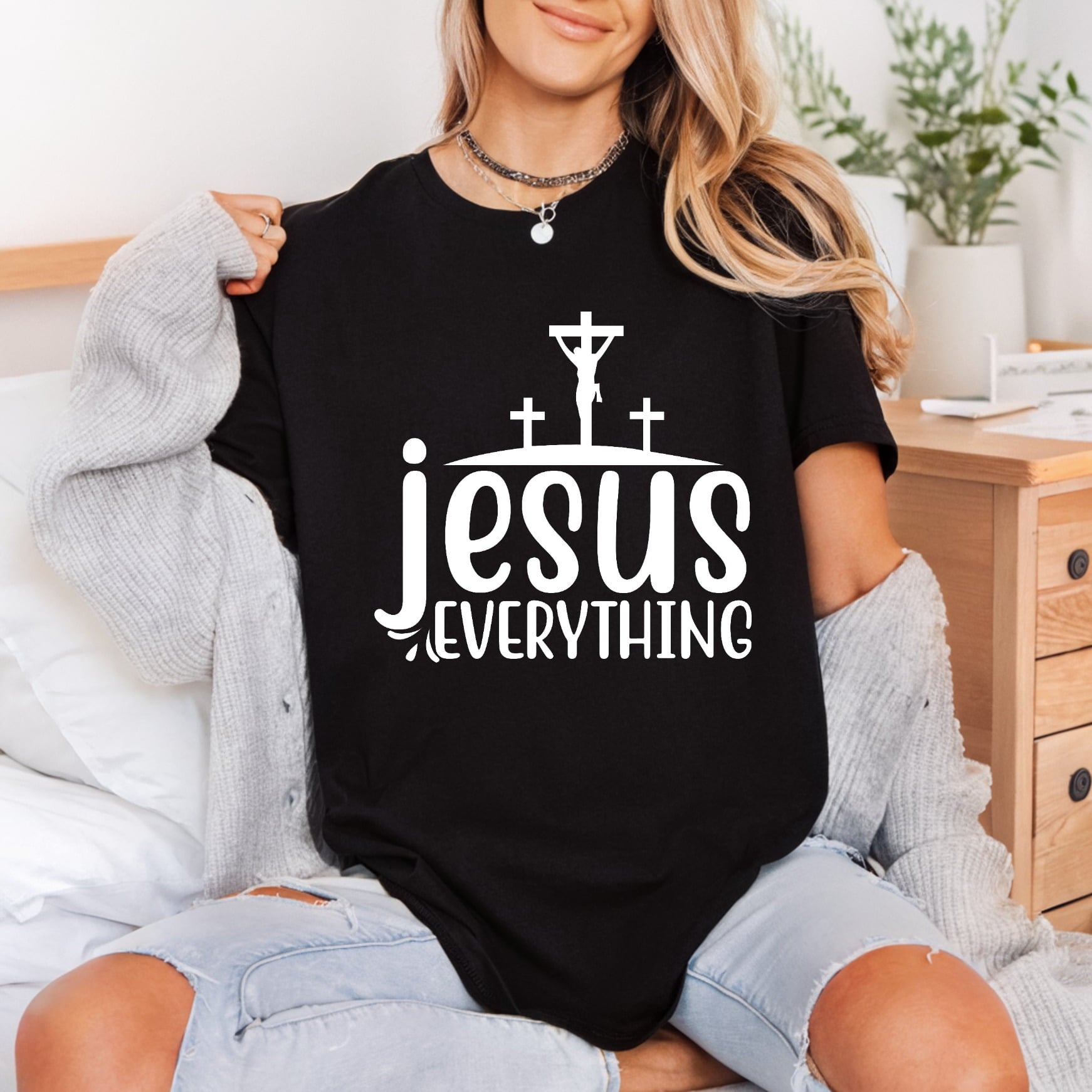 Jesus Over Everything Faith-inspired Christian Faith Ready to Press DTF Transfer for Dtf
