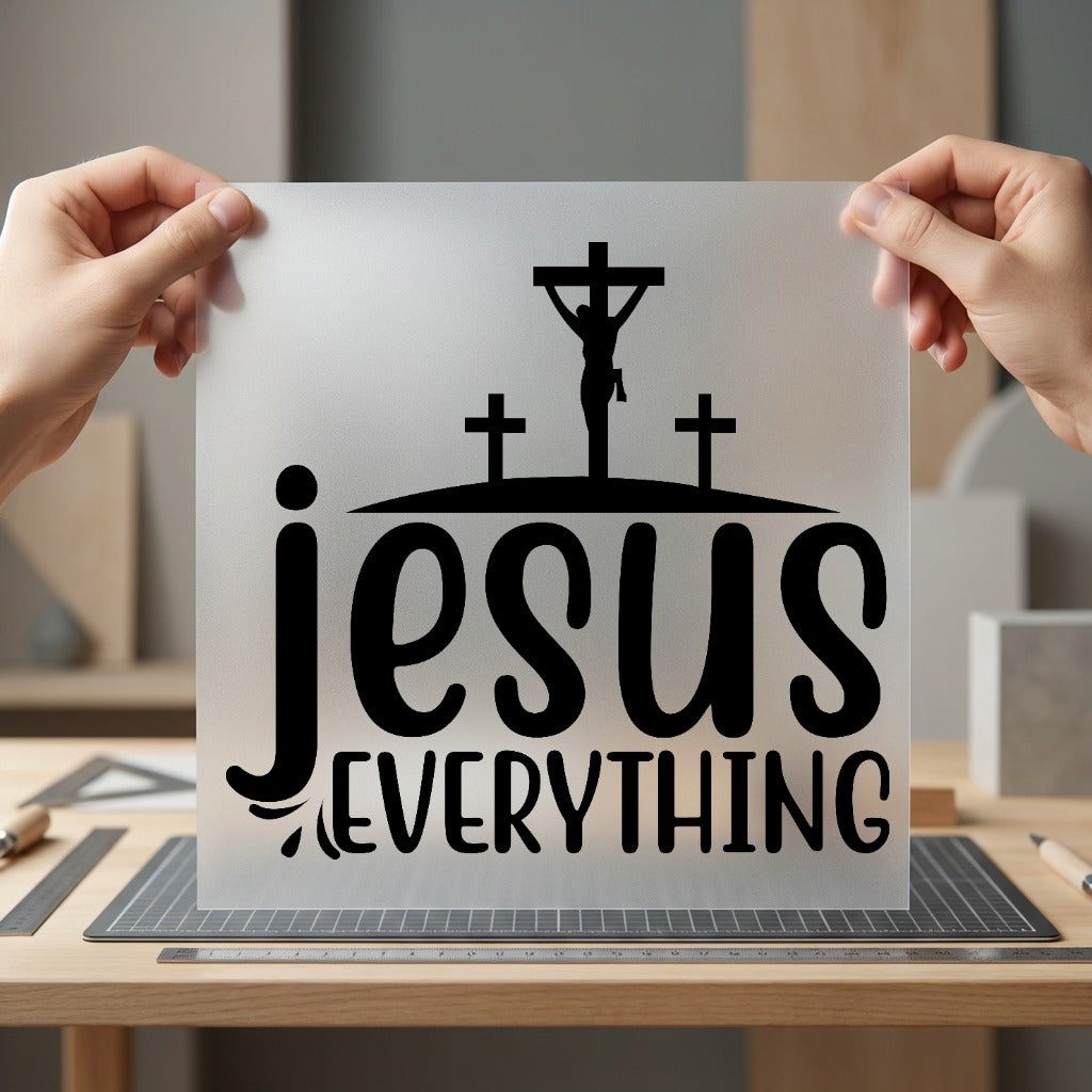 Jesus Over Everything Faith-inspired Christian Faith Ready to Press DTF Transfer for Dtf