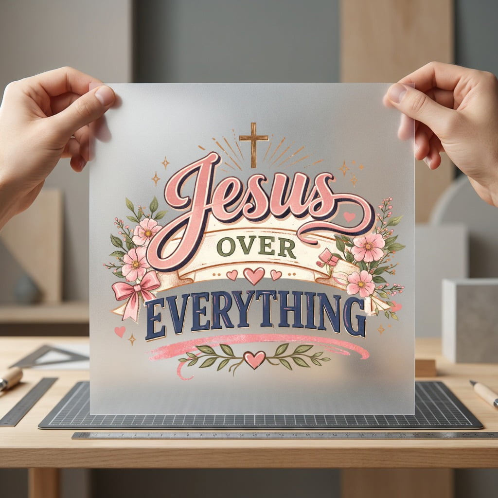 Jesus Over Everything Floral Christian Faith Ready to Press DTF Transfer for Dtf