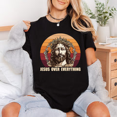 Jesus Over Everything Retro Christian Faith Ready to Press DTF Transfer for Dtf