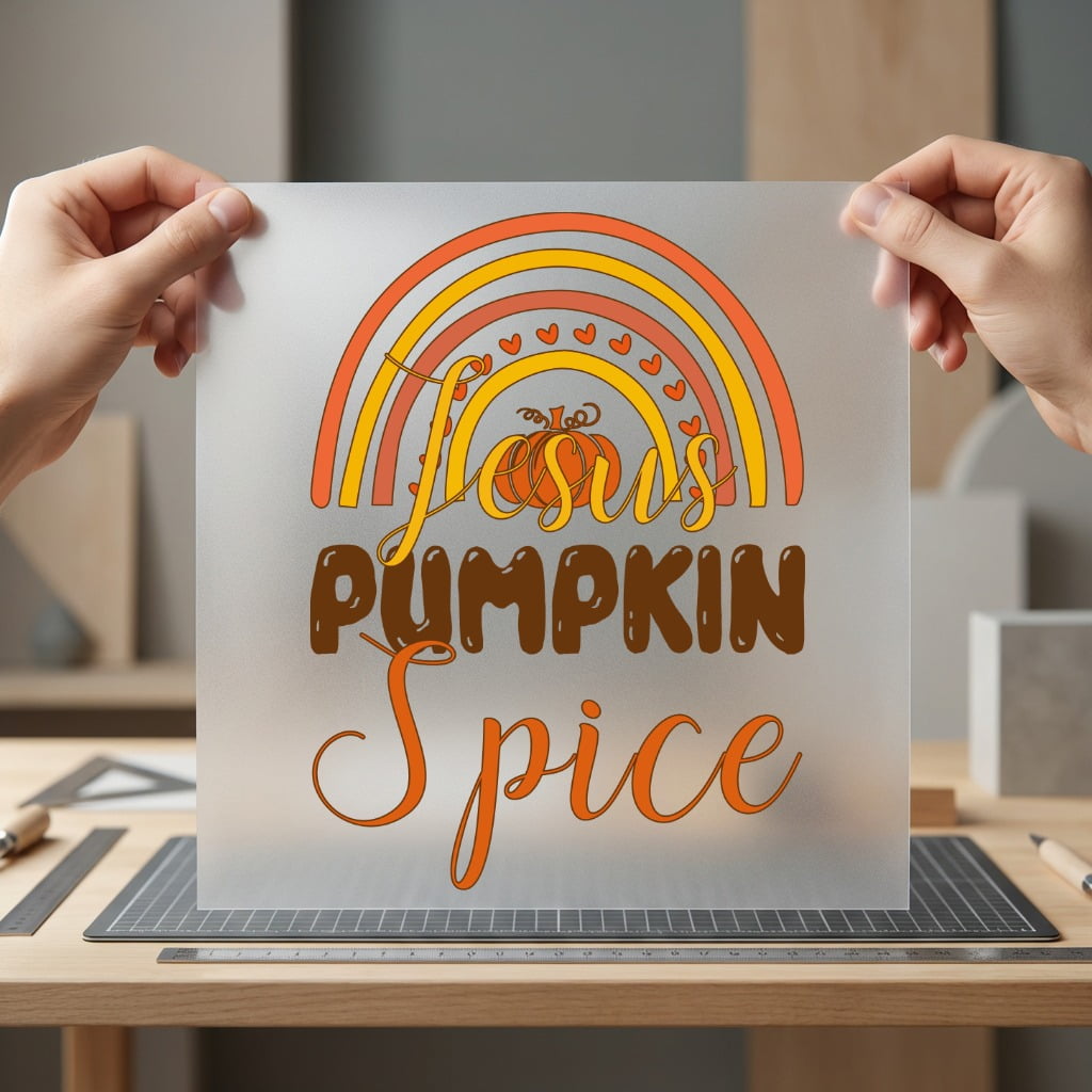 Jesus Pumpkin Spice Rainbow Faith Thanksgiving Ready to Press DTF Transfer for Dtf