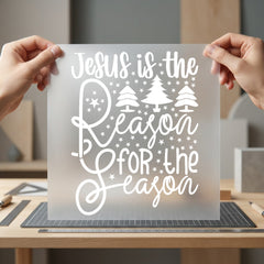 Jesus Reason Christmas Script Christian Faith Ready to Press DTF Transfer for Dtf
