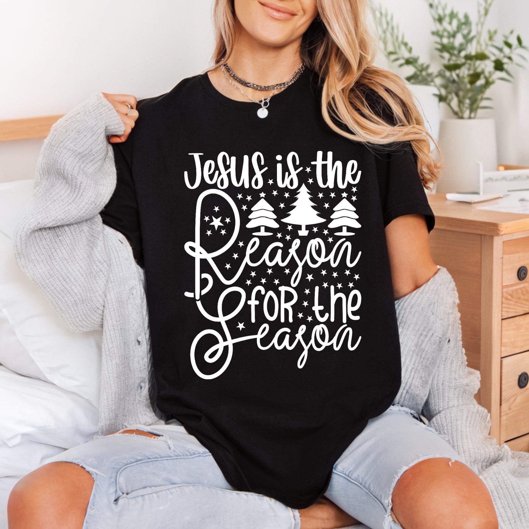 Jesus Reason Christmas Script Christian Faith Ready to Press DTF Transfer for Dtf