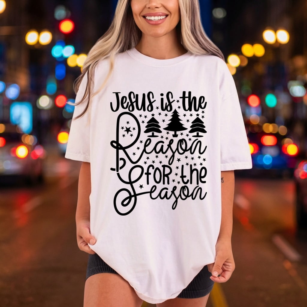 Jesus Reason Christmas Script Christian Faith Ready to Press DTF Transfer for Dtf