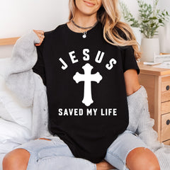 Jesus Saved Life Cross Christian Faith Ready to Press DTF Transfer for Dtf