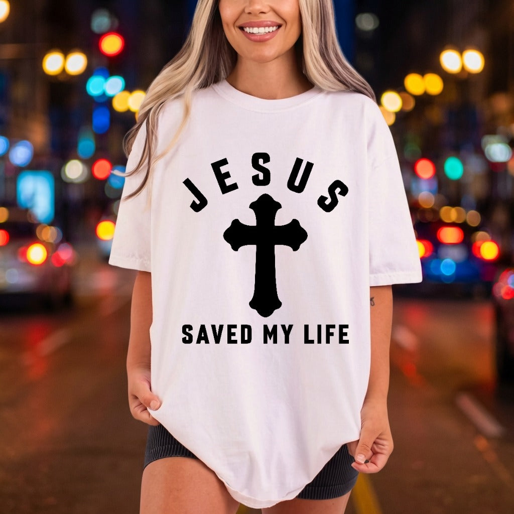 Jesus Saved Life Cross Christian Faith Ready to Press DTF Transfer for Dtf