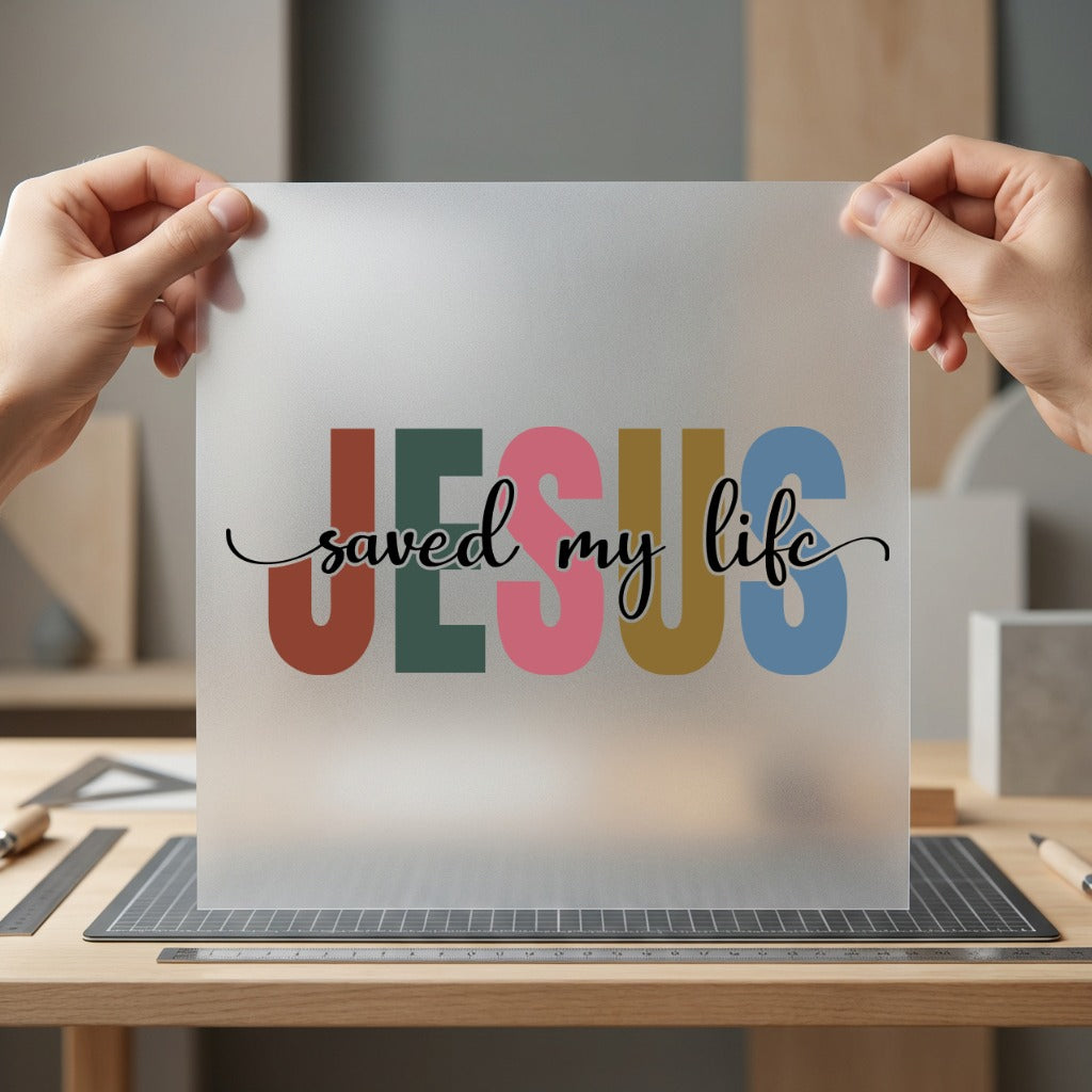 Jesus Saved Life Faith-based Christian Faith Ready to Press DTF Transfer for Dtf