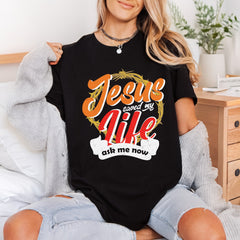 Jesus Saved Life Retro Christian Faith Ready to Press DTF Transfer for Dtf