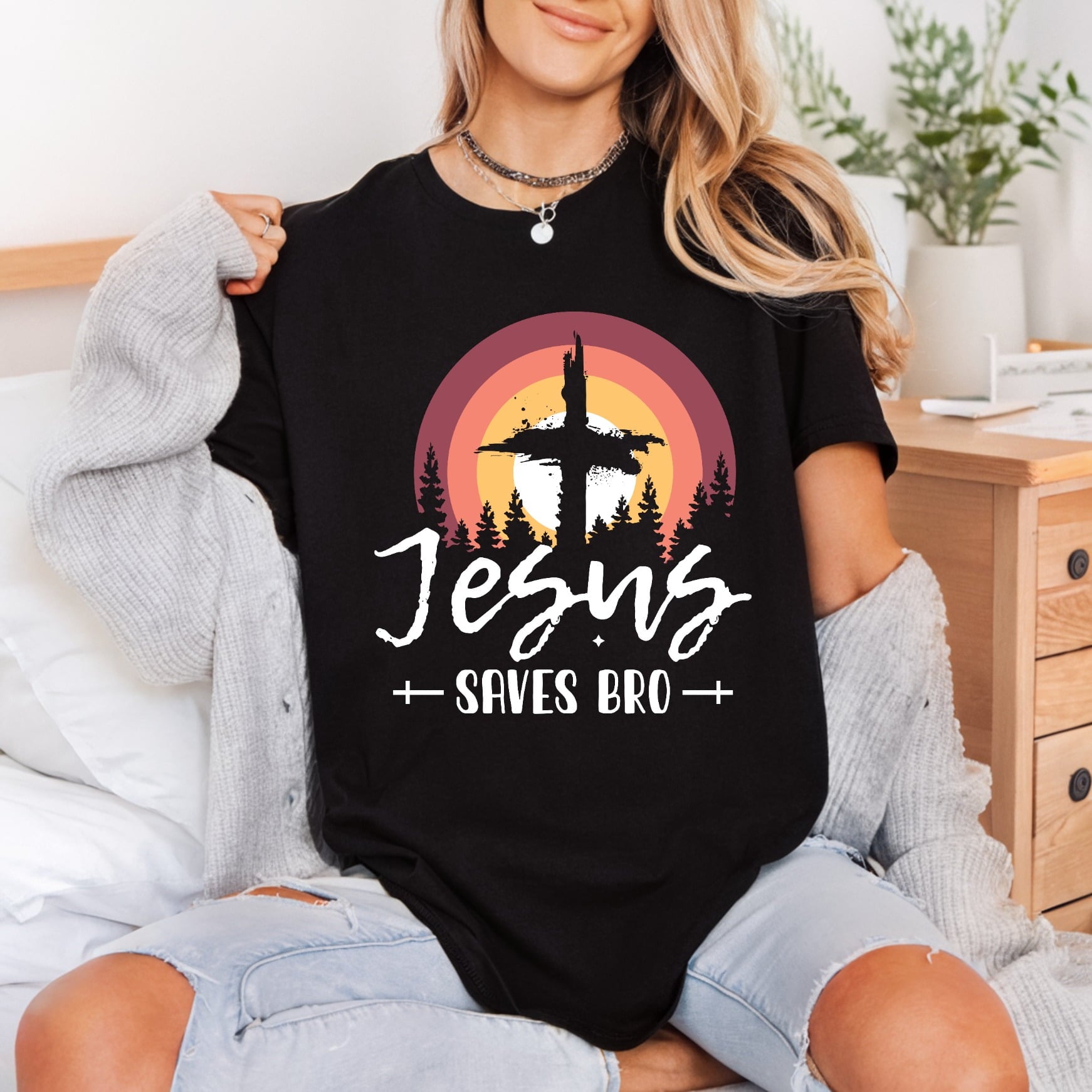 Jesus Saves Bro Faith-inspired Christian Faith Ready to Press DTF Transfer for Dtf