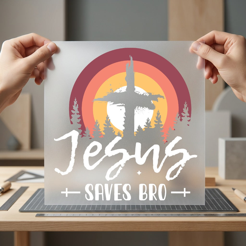 Jesus Saves Bro Faith-inspired Christian Faith Ready to Press DTF Transfer for Dtf